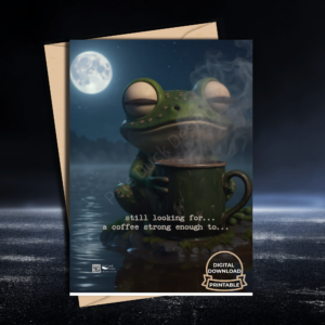 Cute Moody Coffee Greeting Digital Card