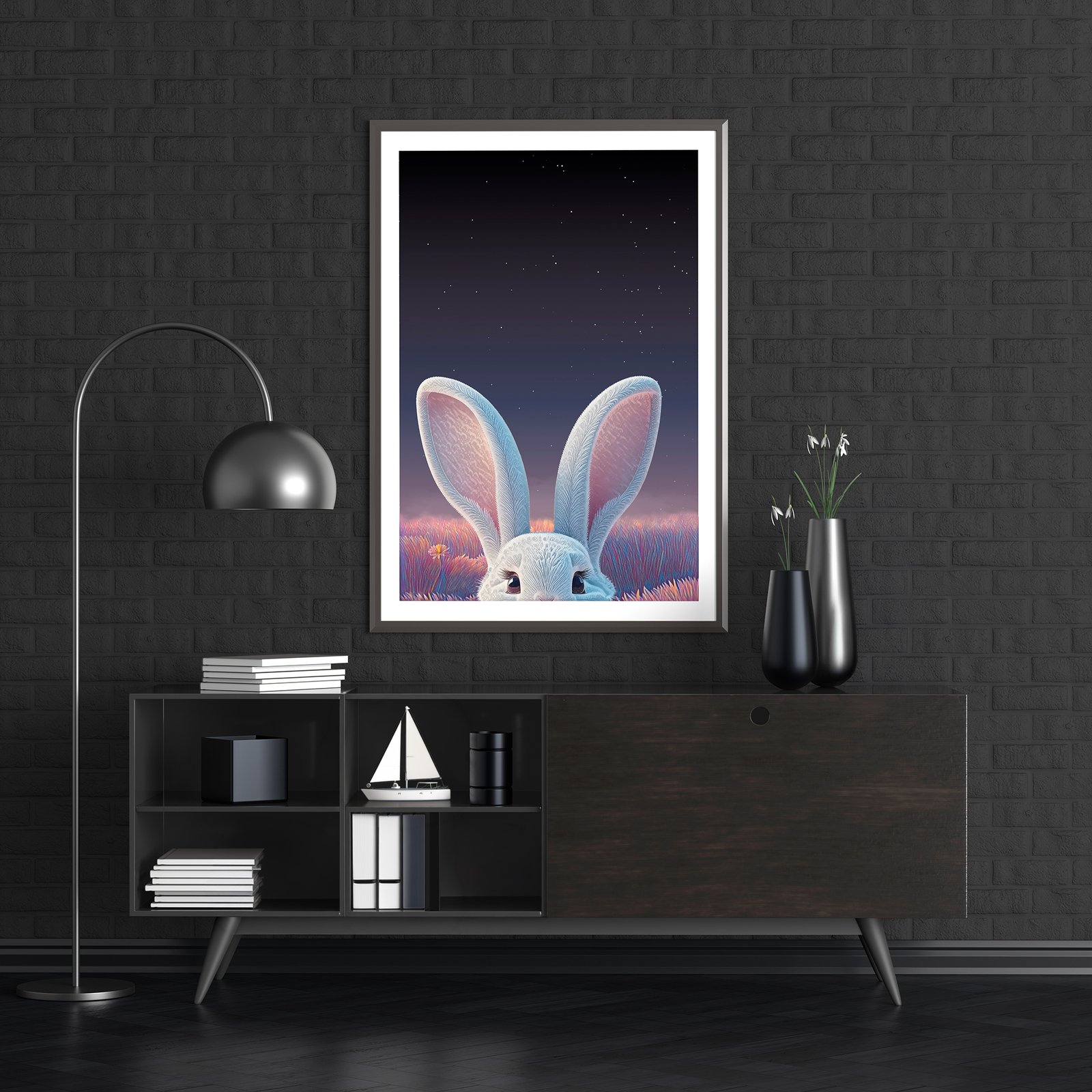 Pink Meadow Bunny Wall Art - Image 3