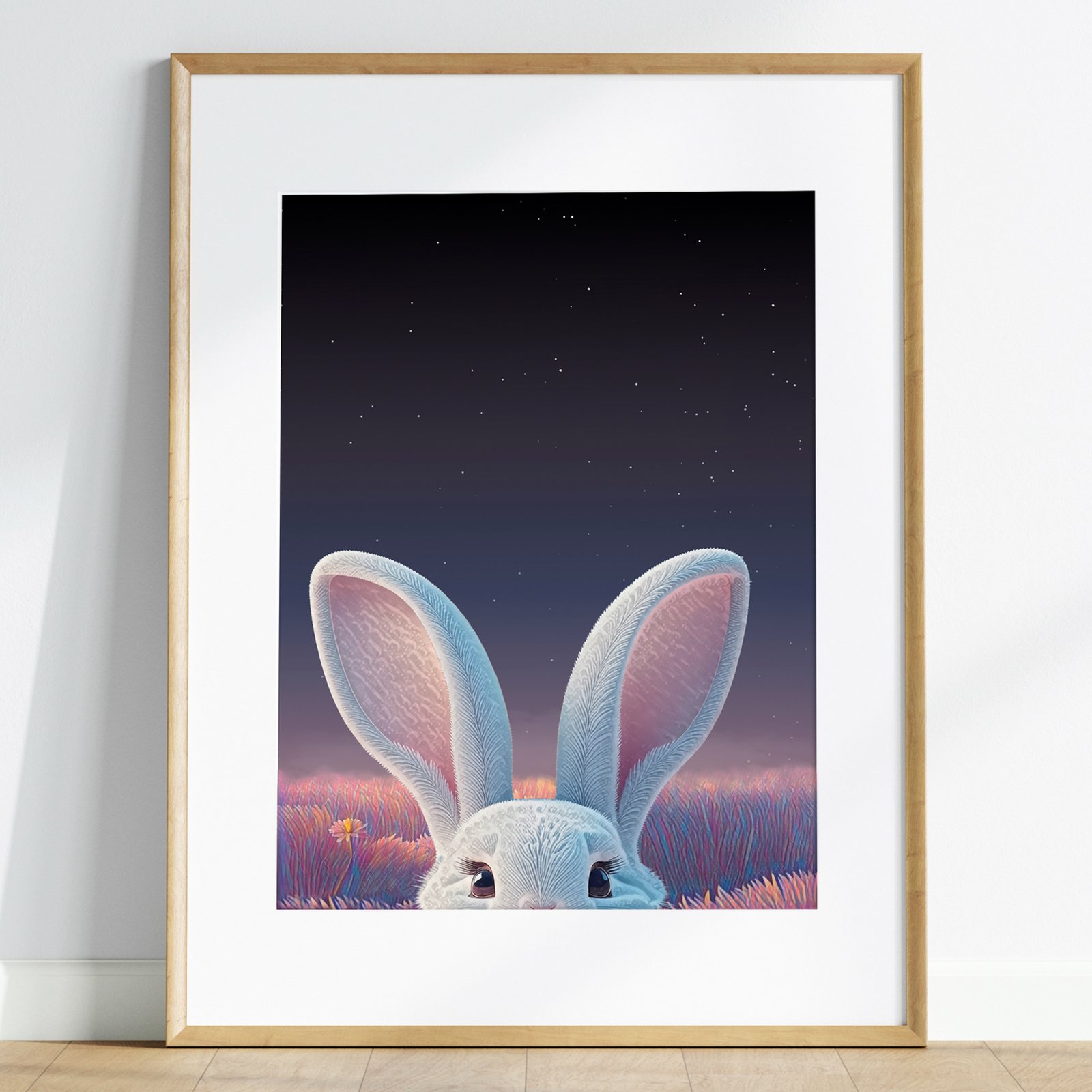 Pink Meadow Bunny Wall Art - Image 4