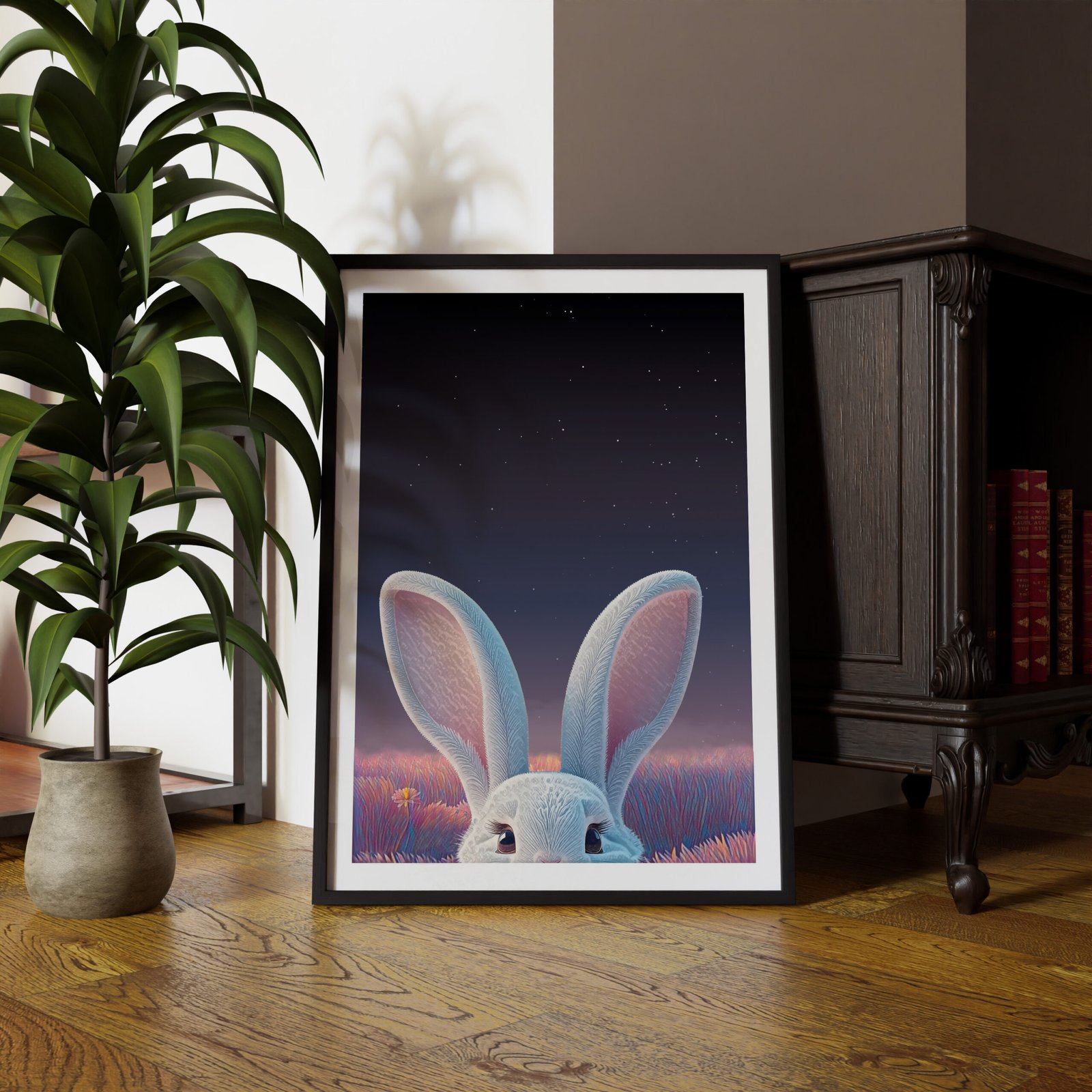 Pink Meadow Bunny Wall Art - Image 5