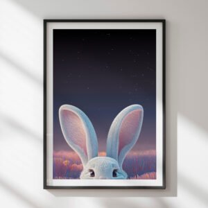 Pink Meadow Bunny Wall Art